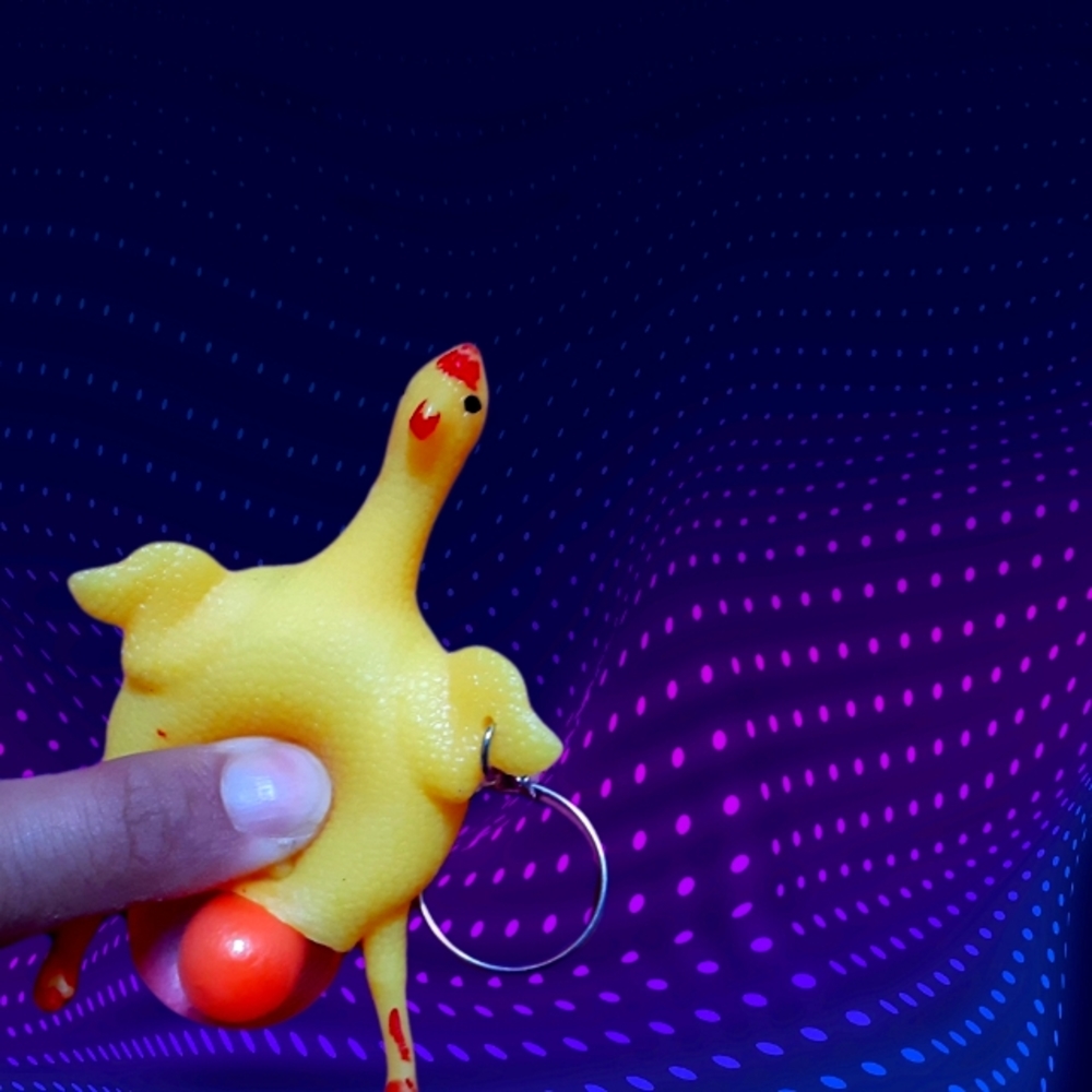 Egg Laying Chicken Keychain